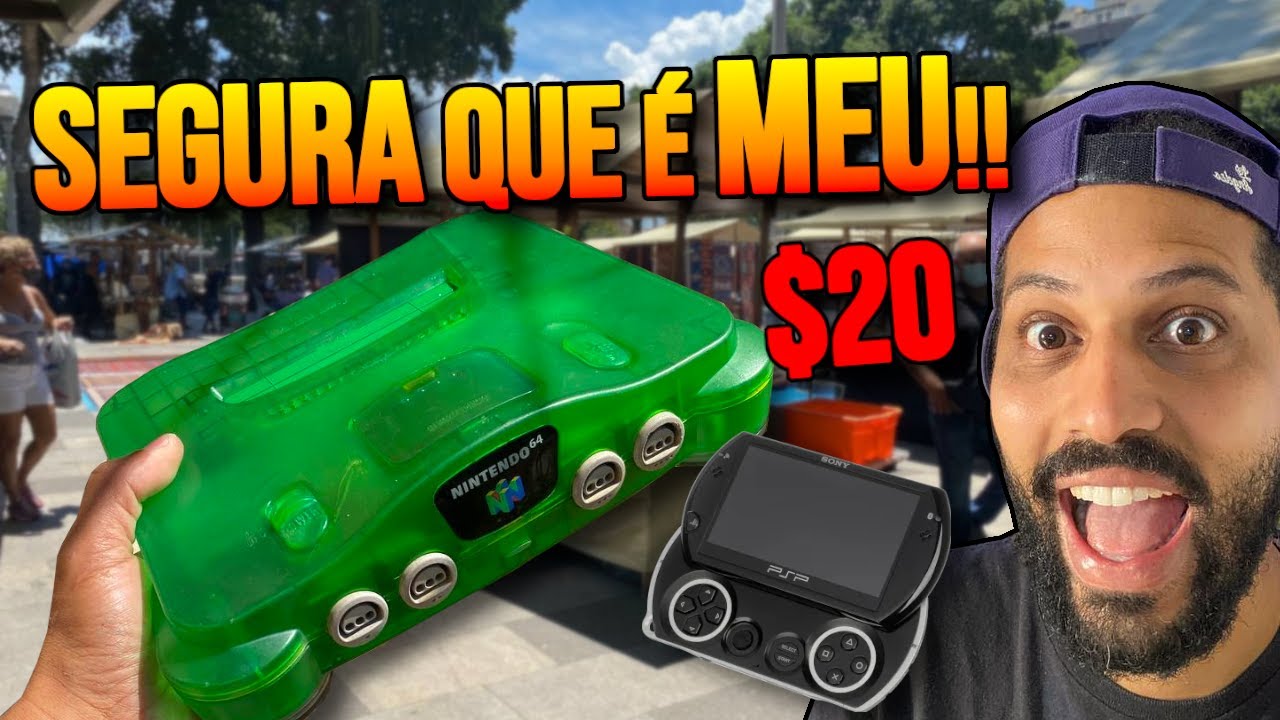 NINTENDO 64 KIWI SONY PSP GO E MUITO MAIS NESSA CAÇADA GAMER NA FEIRA DO ROLO