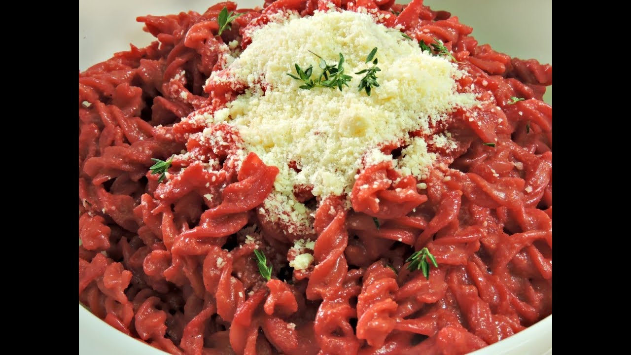 Pasta con salsa de betabel o remolacha.- RecetasdeLuzMa