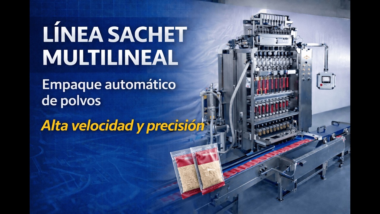 Línea Sachet Multilineal Automática para Empaque de Polvos