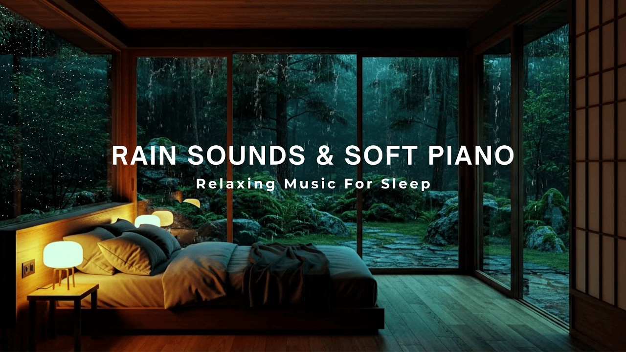 Deep Sleep Piano with Gentle Rain 🌙 Cozy Bedroom Ambience | Fall Asleep Fast & Stay Asleep All Night