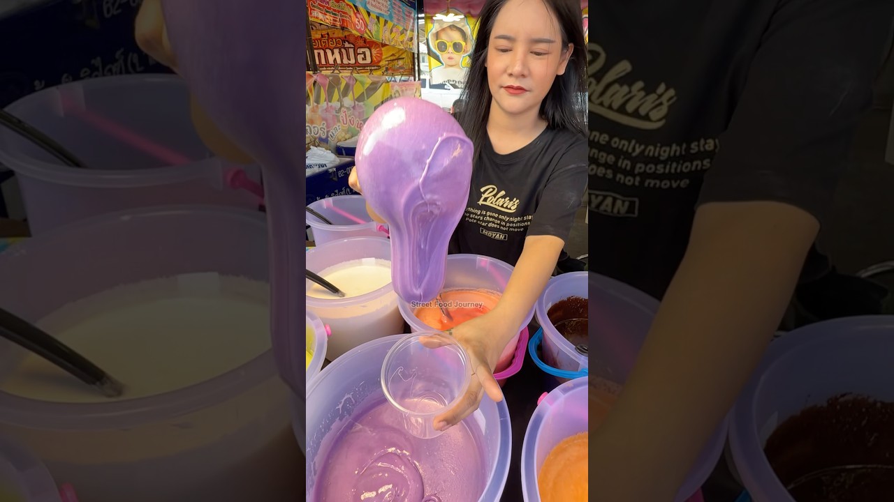 Thick Taro Milk Drink in Bangkok