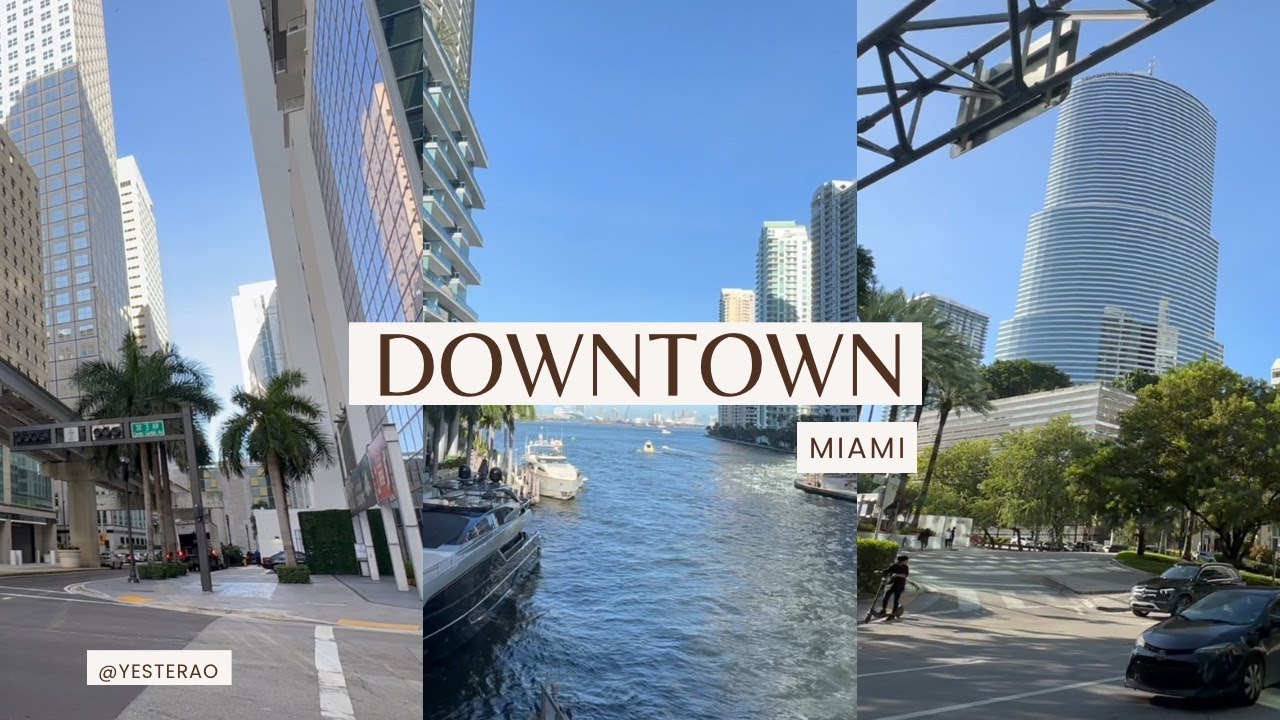 Walking in the city of Miami, downtown part 1