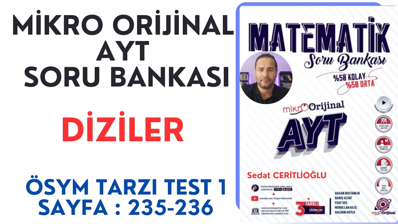 DİZİLER | MİKRO AYT SORU BANKASI SYF:235-236 | #orijinalmatematik  #mikroorijinal # yks2024