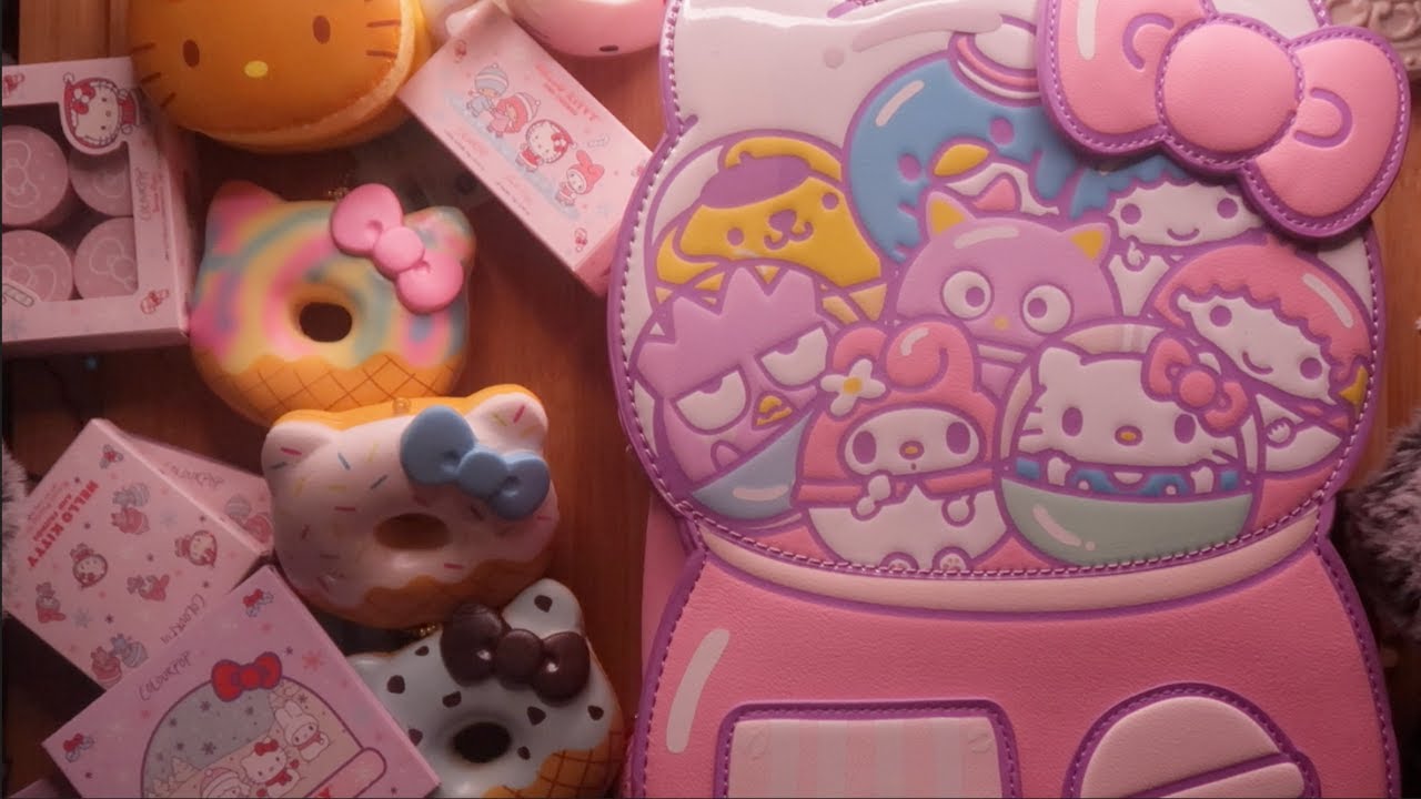 ASMR Hello Kitty Extravaganza (Makeup, Squishies and more!)