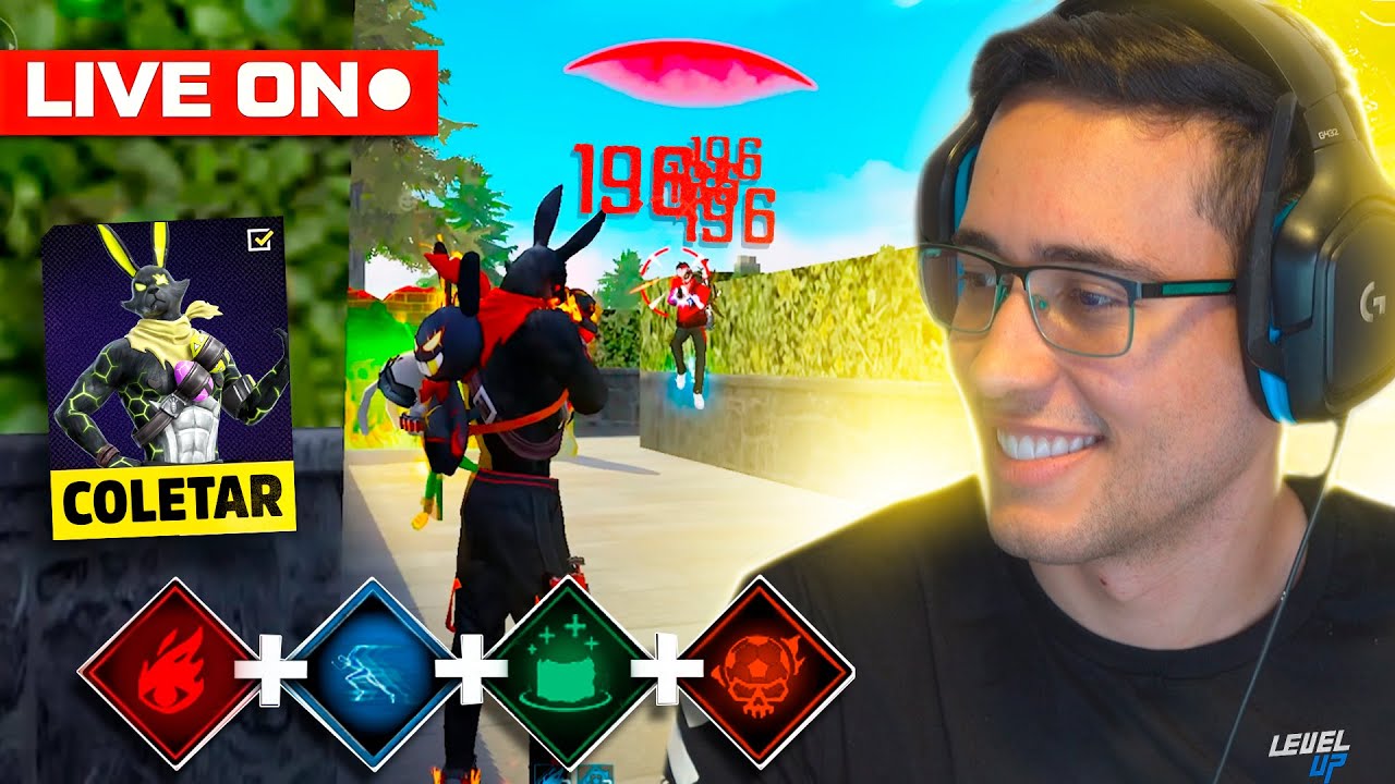 FREE FIRE AO VIVO 🔴 MELHOR SENSI PRA VENCER ! RANK COM OS INSCRITOS 🔴 LEVEL UP AO VIVO