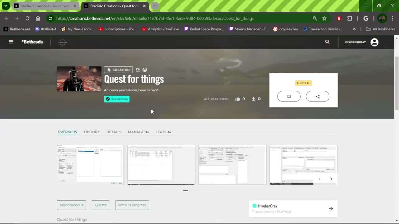 Starfield, how to creation kit- Uploads / Update