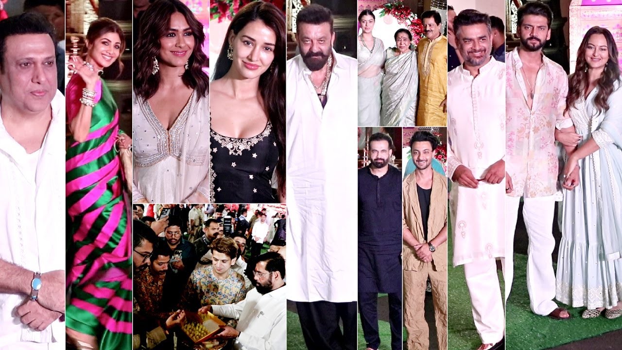 Celebrities At CM Eknath Shinde Ganpati Darshan 2024 Shilpa Shetty, Govinda, Disha Patani, Sanjay D