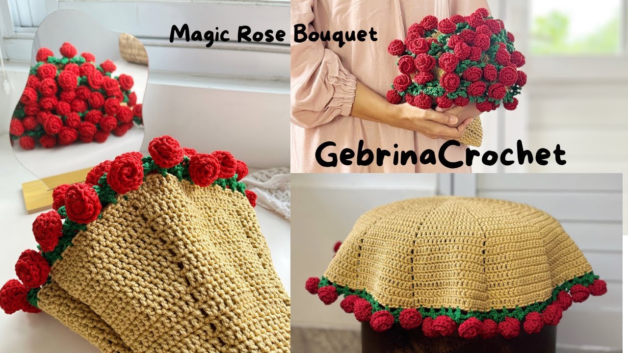 Yang lagi Viral‼️ Crochet Magic Flowers Blanket || Crochet Rose Bouquet - Beginner Friendly
