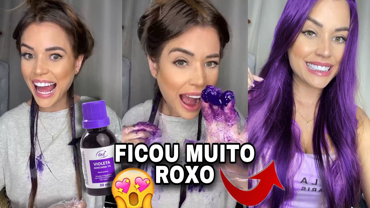 PINTEI MEU CABELO de roxo COM VIOLETA GENCIANA