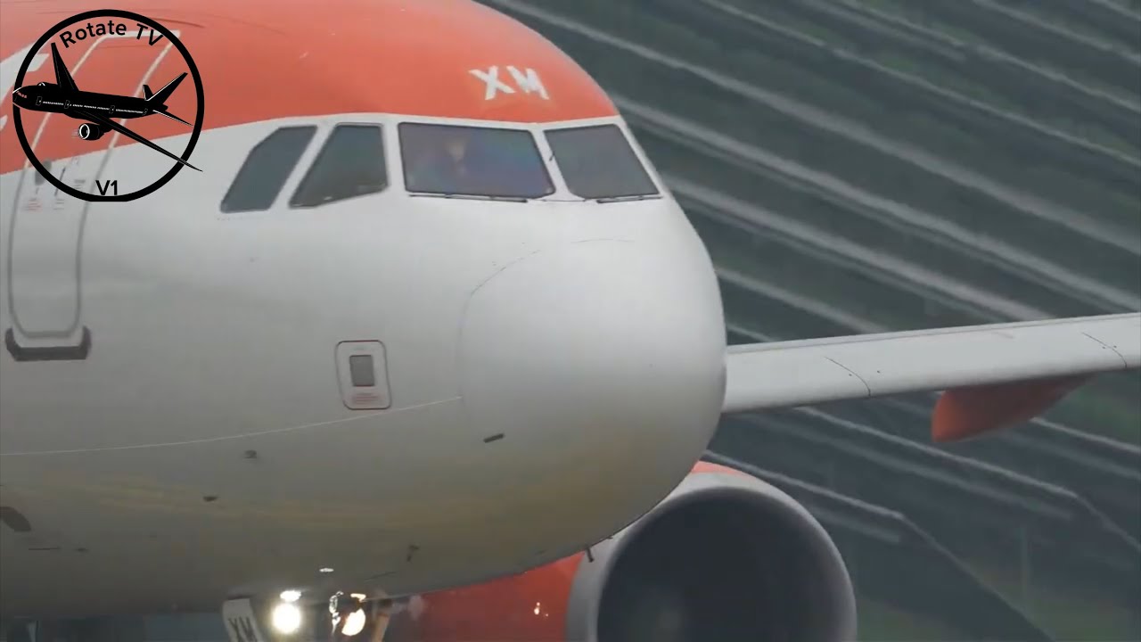 Back To Back Pilot Waves As Two EasyJet’s Taxi And Takeoff From Birmingham Airport 