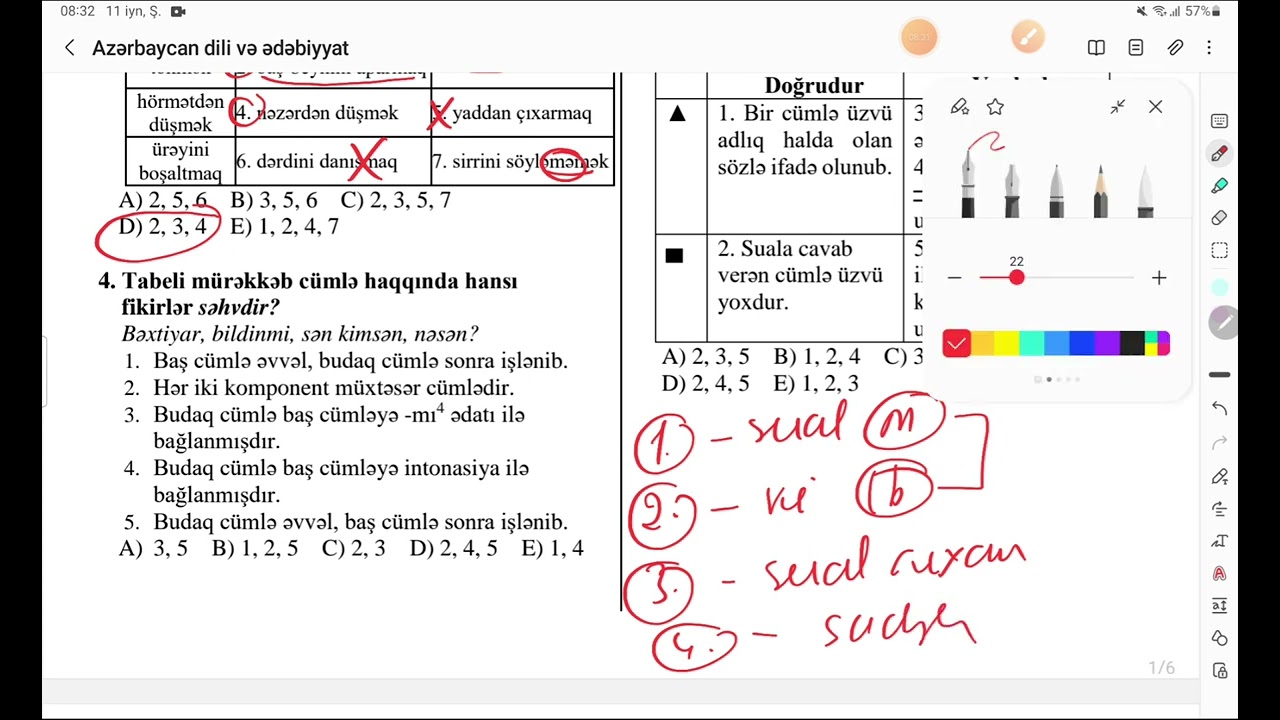 Azərbaycan dili və Ədəbiyyat (MİQ 2021 sualları, Təhsil İnstitutu, 1-20)
