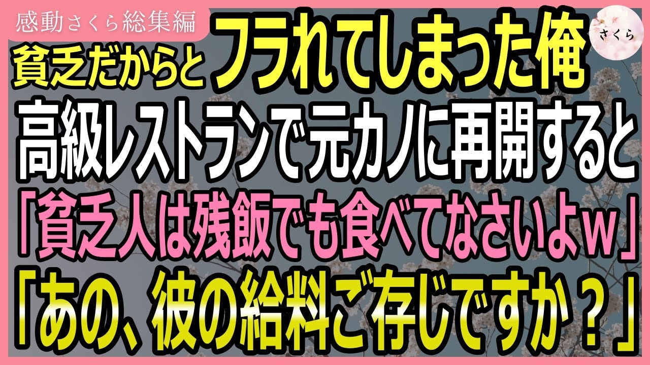 【感動する話・総集編】貧乏だからとフラれた俺が、元カノと再会した。元カノから「貧乏人は残飯食べてなさいｗ」といわれたが、実は俺の職業は…【いい話・スカッと・スカッとする話・朗読】