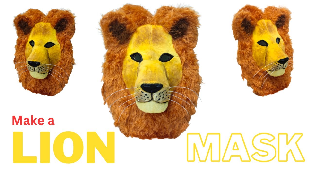 How to Make a Lion Face Mask | Craft | Paper craft | Cardboard | Animal 🦁
