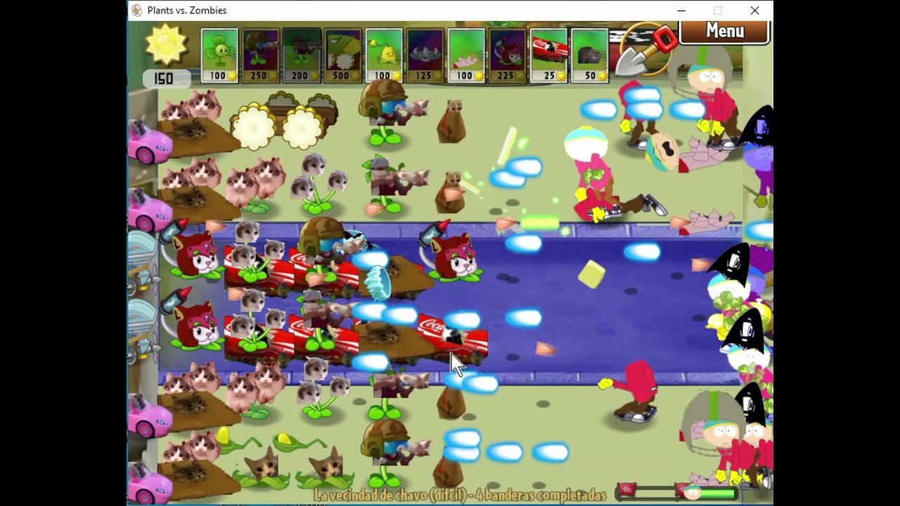 Plants vs Zombies MOD Cats Vs Cartoons Supervivencia noche dificil neblina ❤