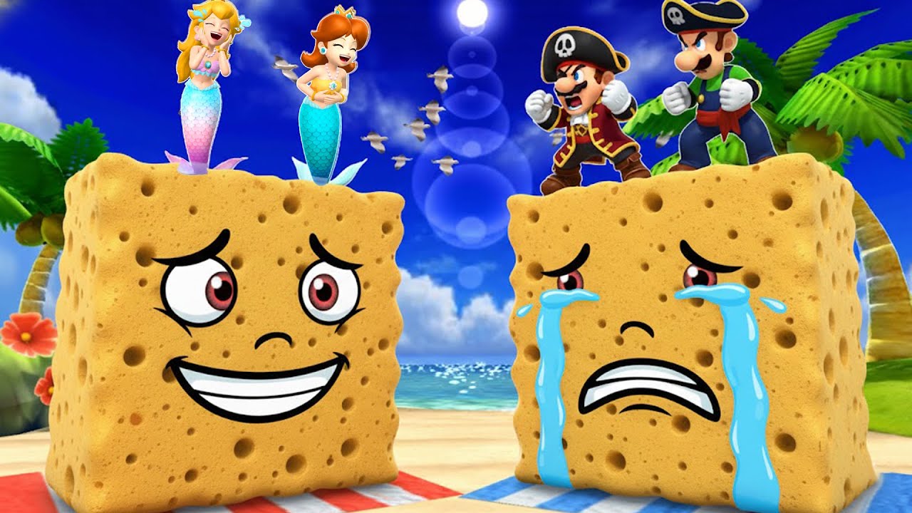 Mario Party The Top 100 Minigames - Peach Mermaid VS Daisy VS Mario Pirate VS Luigi. Who Win?