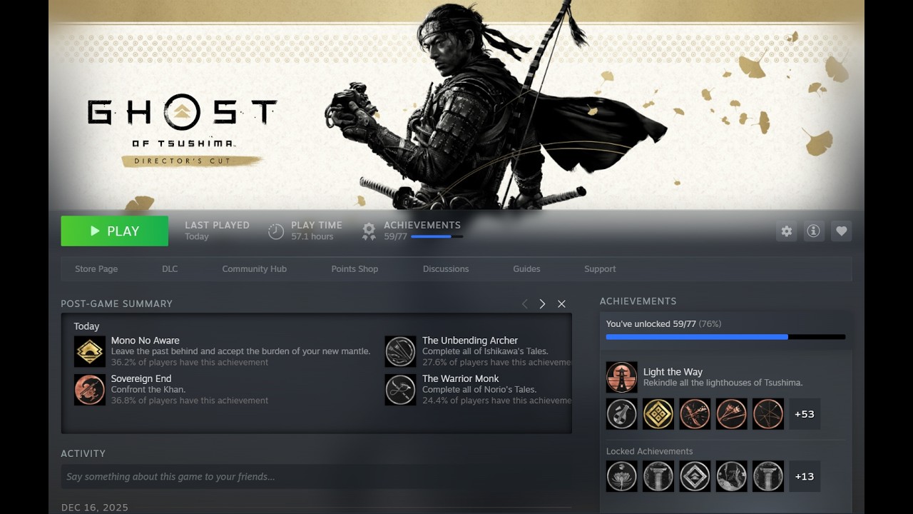 Ghost of Tsushima Director&rsquo;s Cut 100% Completed Save + Iki Island DLC | NG+ Ready Save File
