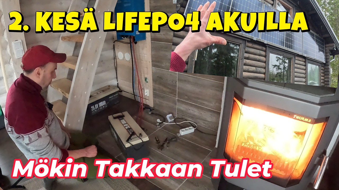 Mökin aurinkosähköön LIFEPO4 akut kiinni, talvi on ohi