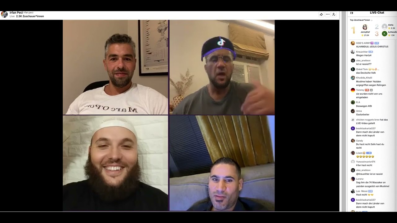 Irfan Peci Arafat Abou Chacker Yassir Abou Chacker Alim Hamza Tik Tok Debatte 18 8 23 TEIL 2
