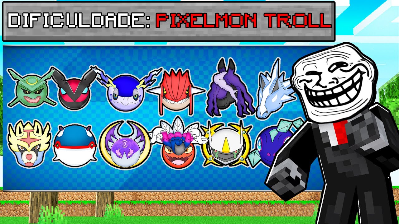TROLLEI meu AMIGO com MOD de POKEMON na DIFICULDADE TROLL no MINECRAFT