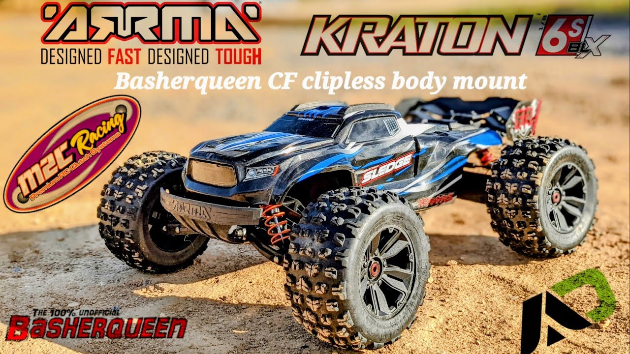 Arrma Kraton 6s. Basherqueen Carbon Fiber setup + M2C chassis. Potent mix of Awesomeness.