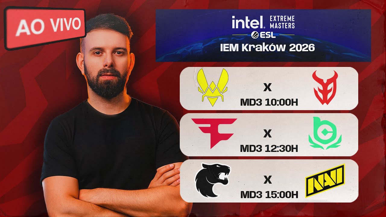 LIVE: Vitality vs 3DMAX - IEM Krakow 2026 - Seja MEMBRO p/o !SORTEIO - !LIVEPIX