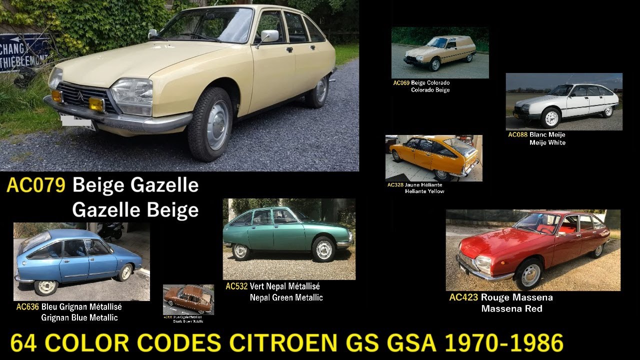 49. FACTORY COLORS CITROEN GS GSA 1970 - 1986