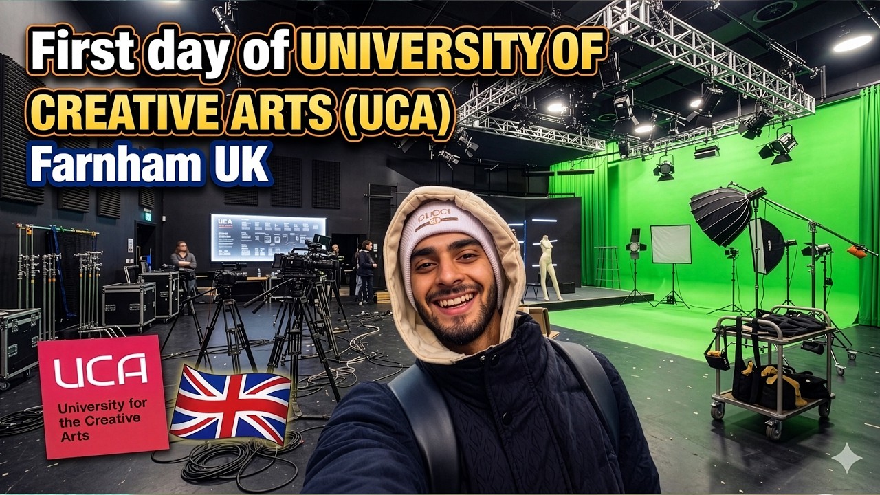 First day of university of creative arts (UCA) Farnham UK