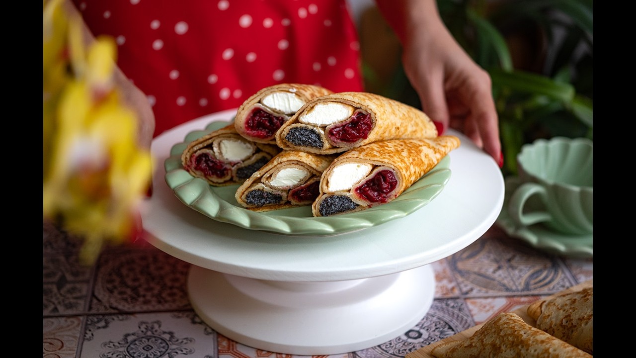 БЛИНЫ НА РЯЖЕНКЕ С ТРОЙНОЙ НАЧИНКОЙ