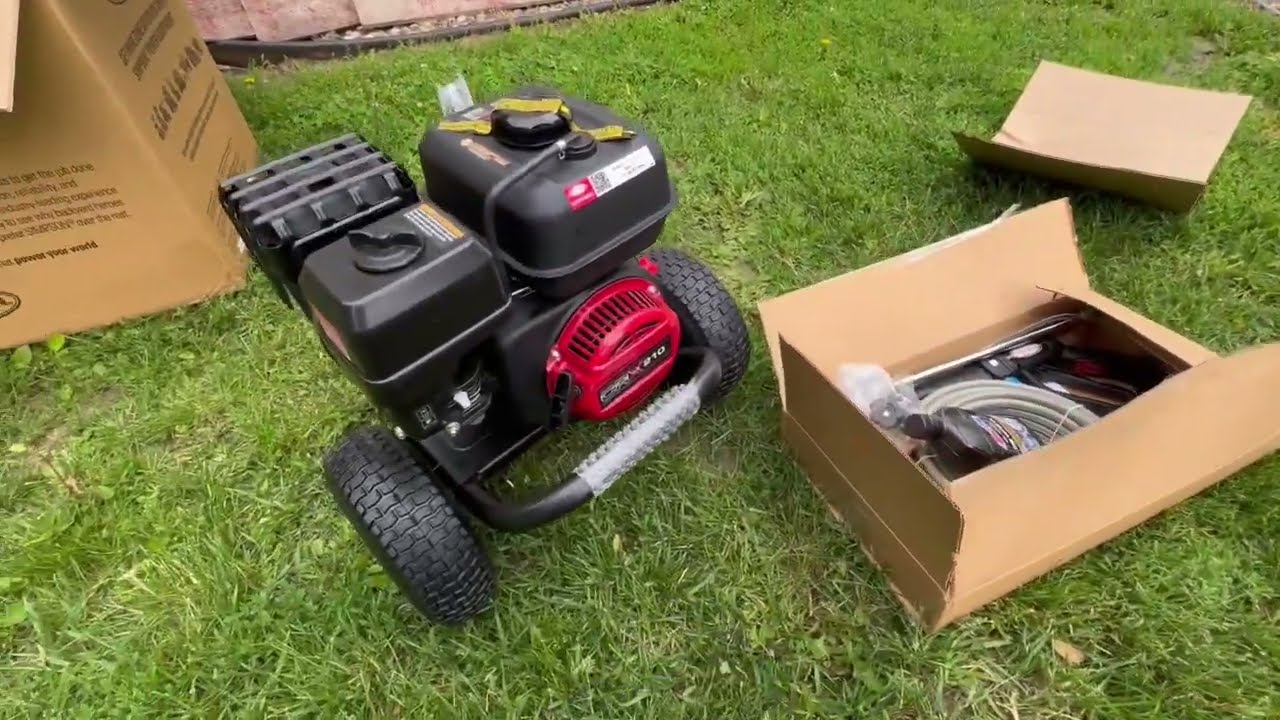 Simpson 3100 PSI 2.3 GPM 208CC Pressure Washer Unboxing Assembly and First Start