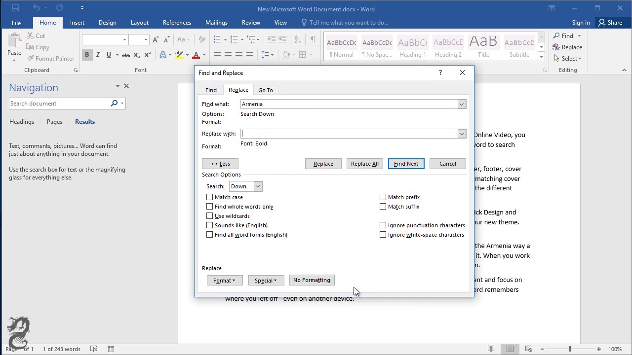 How to Use Find and Replace to bold a Keyword in Word