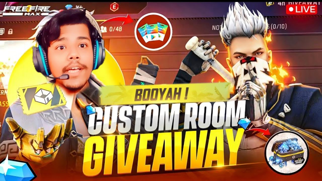 🔴 FREE FIRE GIVEAWAY CUSTOM ROOM || FF LIVE REDEEM CODE GIVEAWAY || TEAM CODE GIVEAWAY #FFLIVE