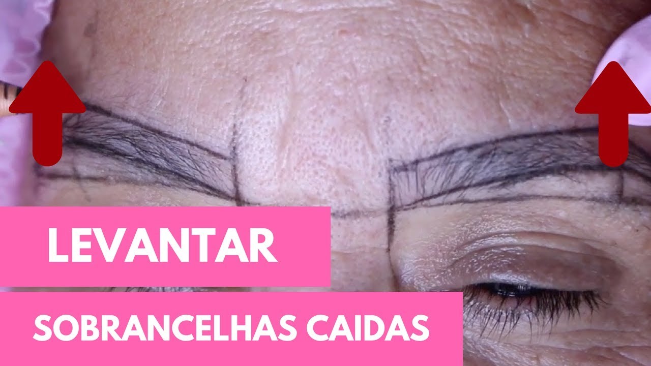 Como levantar a sobrancelha baixas | Como alongar sobrancelhas
