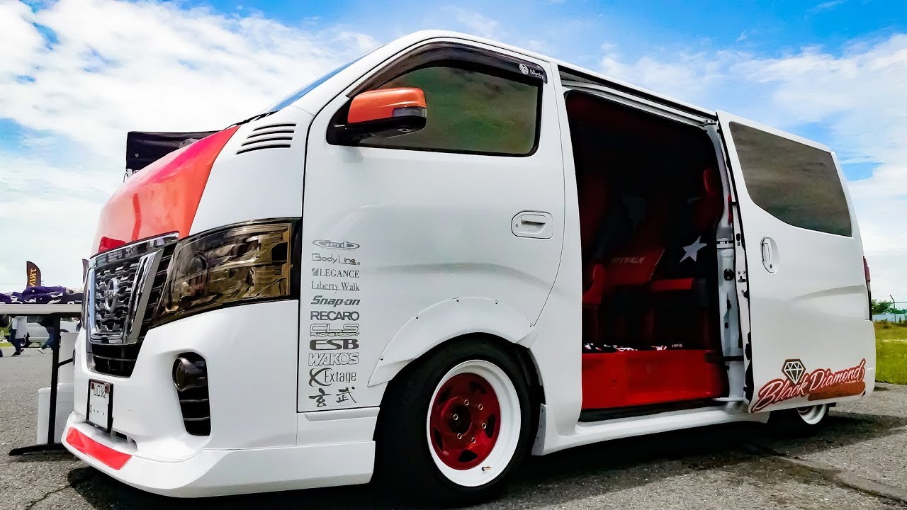 (4K)LIBERTY WALK NISSAN URVAN NV350 custom リバティウォーク 日産キャラバンカスタム - SBM大阪2018