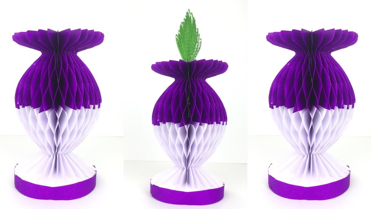 Easy Paper Flower Vase Making | Flower Vase | Flower Pot | Paper Crafts