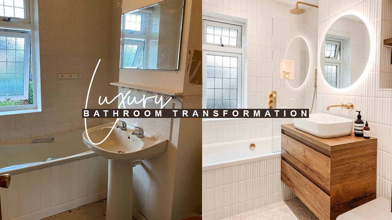 BATHROOM RENOVATION: BEFORE + AFTER |  LUXURY HOTEL INSPIRED BATHROOM