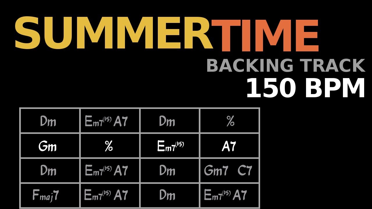 Summertime (in Dm, 150 BPM, medium fast swing) Backing Track