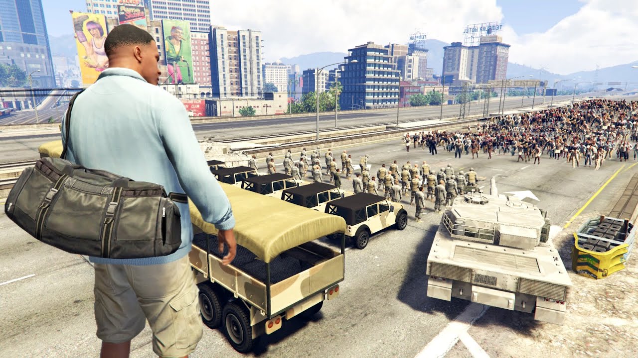 العسكر ضد الزومبي معركة الملحمة الكبرى في جي تي أي 5 | GTA V Army vs Zombie Apocalypse