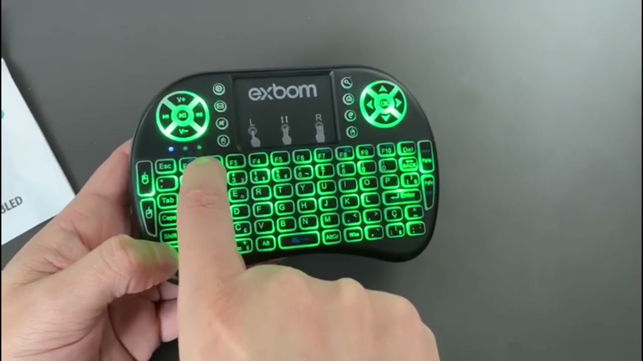 Mini Teclado com touch Wireless 2 4G para  smart Tv - BK BTI8LED