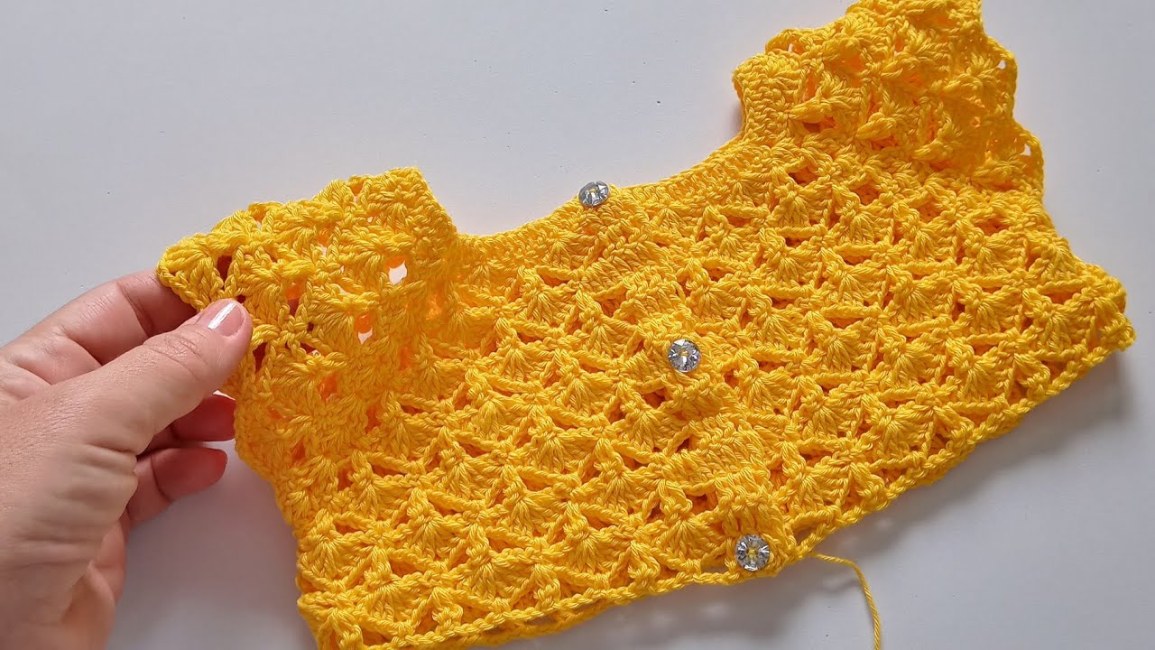 PALA DE CROCHE para Vestido de Bebê/ de até 4 meses