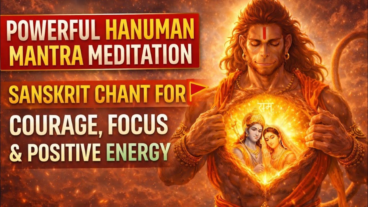 Powerful Hanuman Mantra Meditation | Sanskrit Chant for Courage, Focus & Positive Energy
