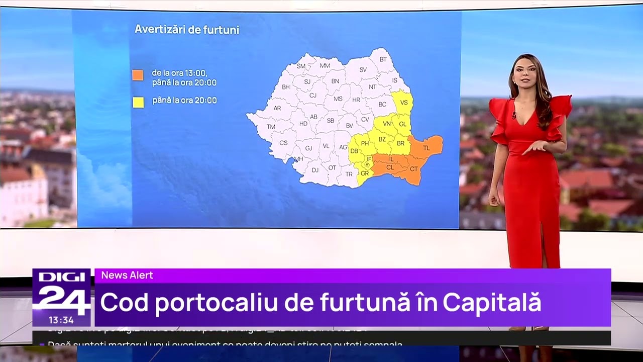 Noi avertizări meteo de furtuni. Județele afectate de cod portocaliu