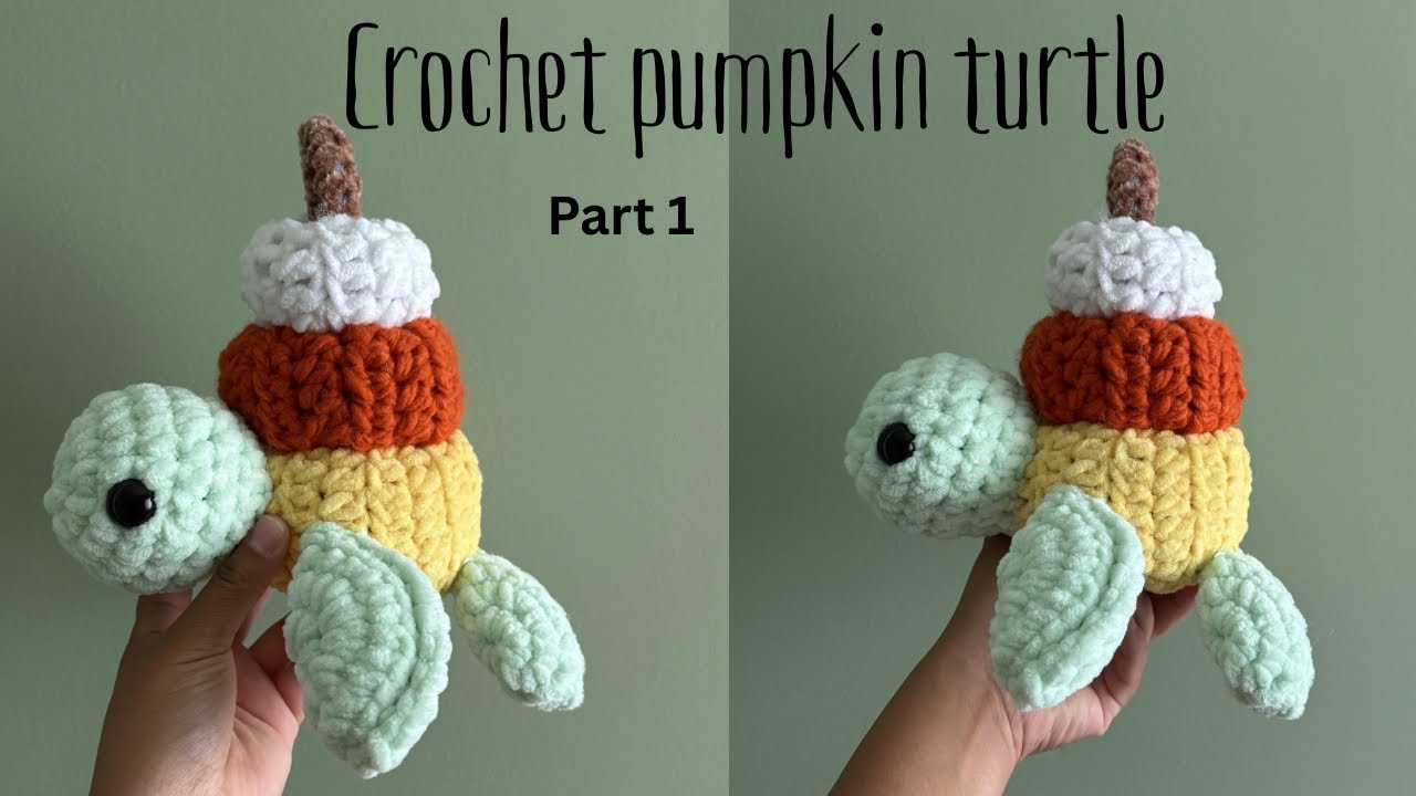 3 Tier crochet pumpkin turtle - Part 1 | HookinYouUp 
