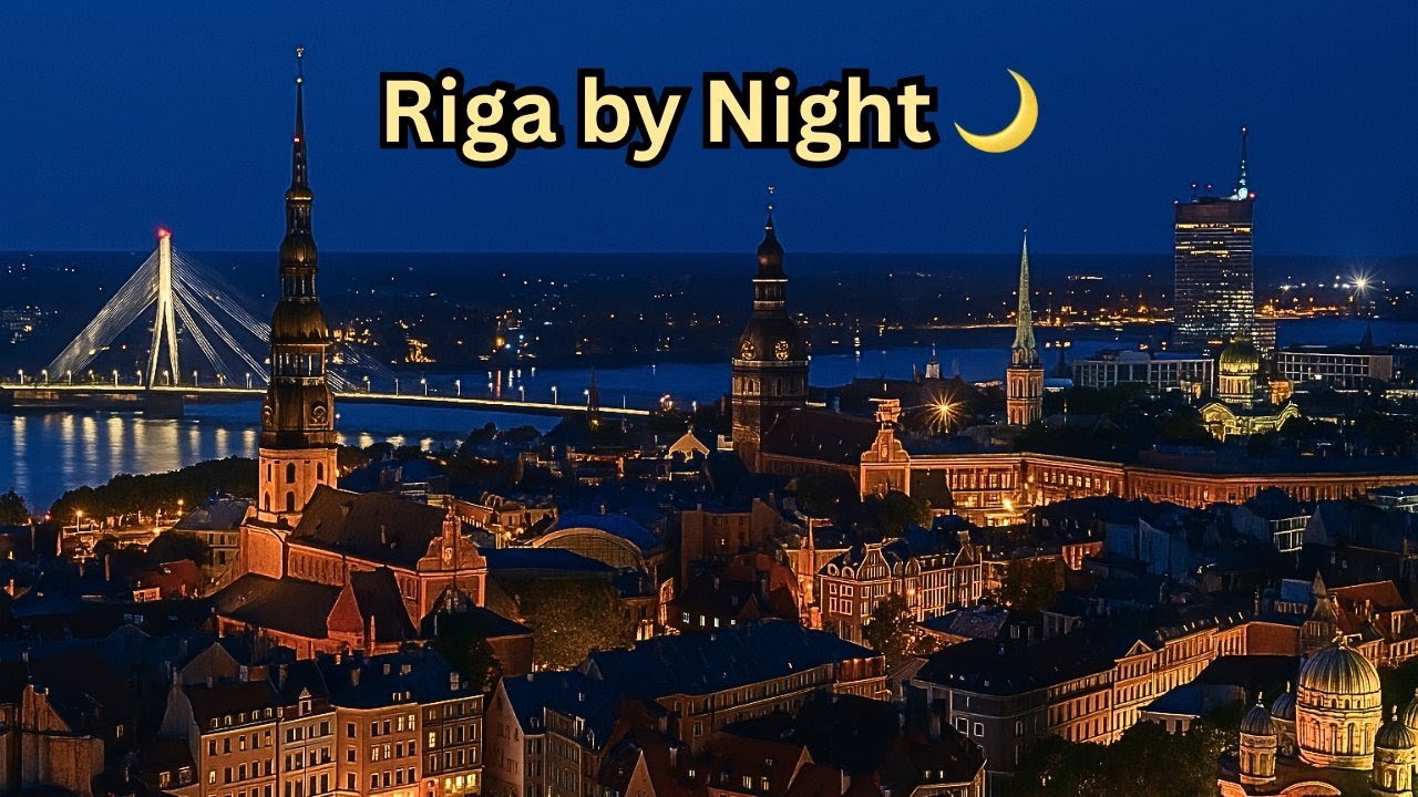 Рига, Латвия, ночью 🇱🇻🌙 | Улицы с фонарями и очарование Балтии