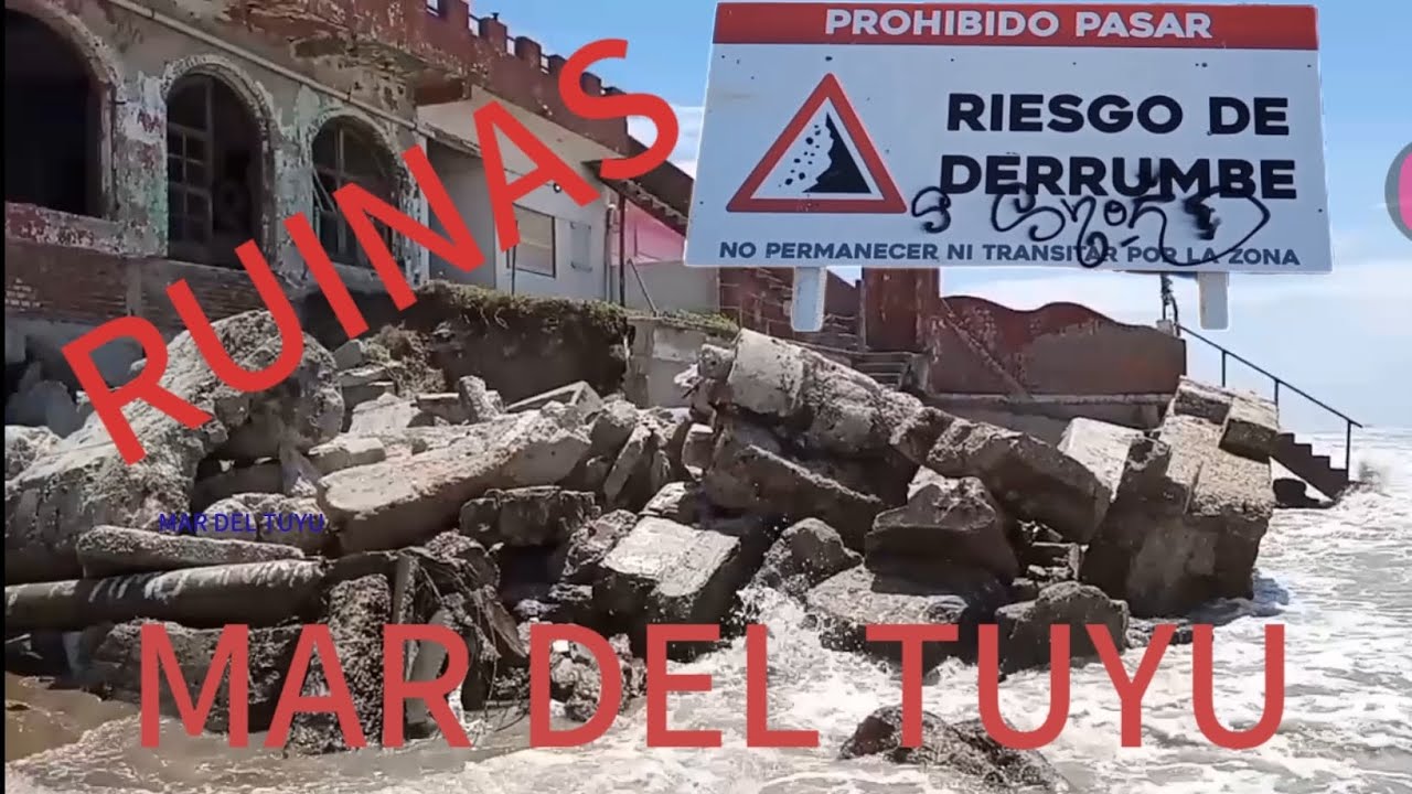 RUINAS EN MAR DEL TUYU.CASAS DERRUMBADAS EN LA ORILLA DEL MAR