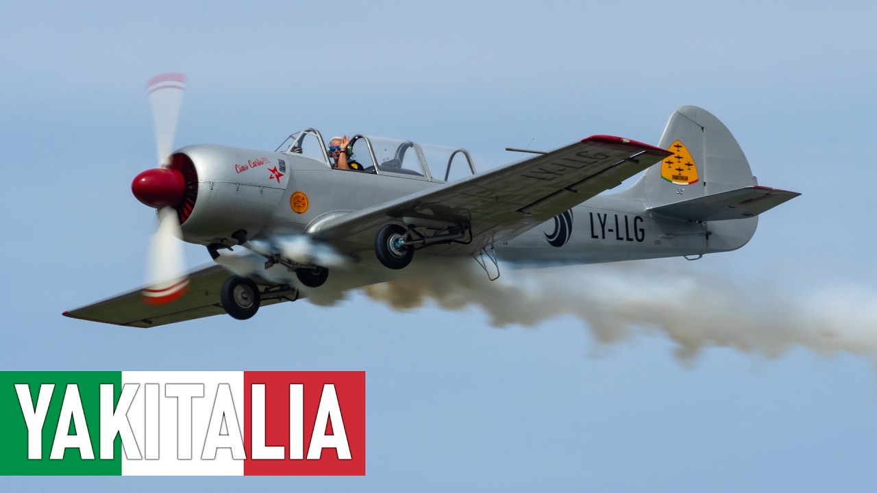 YAKITALIA - Yakovlev Yak-50 & Yak-52 Aerobatic Team Display - Rivolto Airshow!