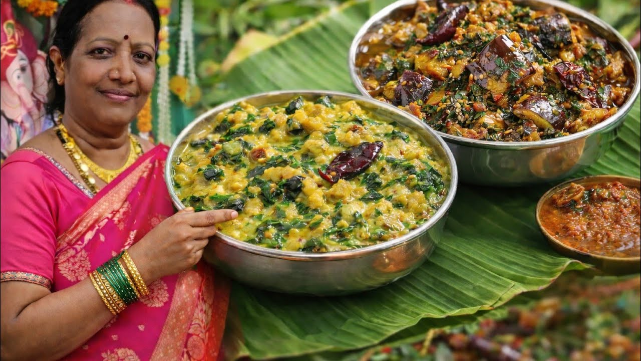 Thotakoora pappu and menthi vankaya curry #food #healthy #cooking #recipe 