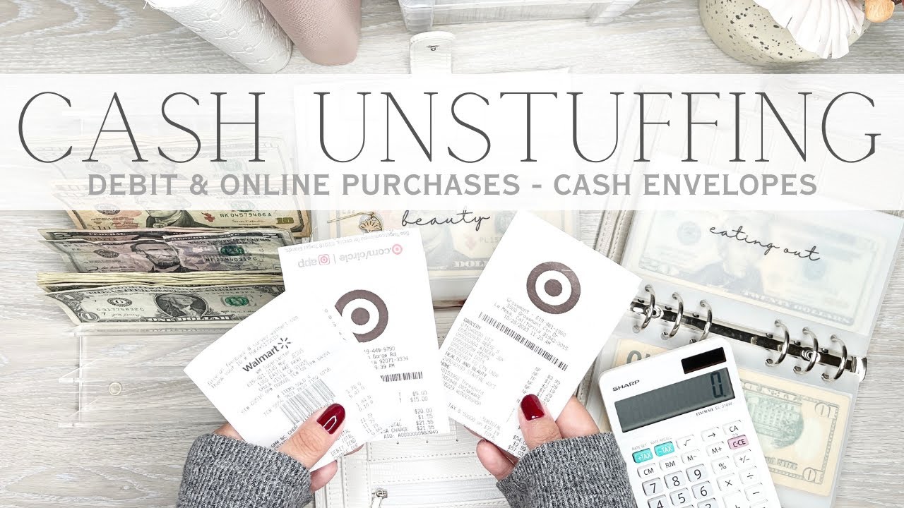 Cash Unstuffing | Debit Card & Online Purchases | Taking Cash Out of My Cash Envelope System