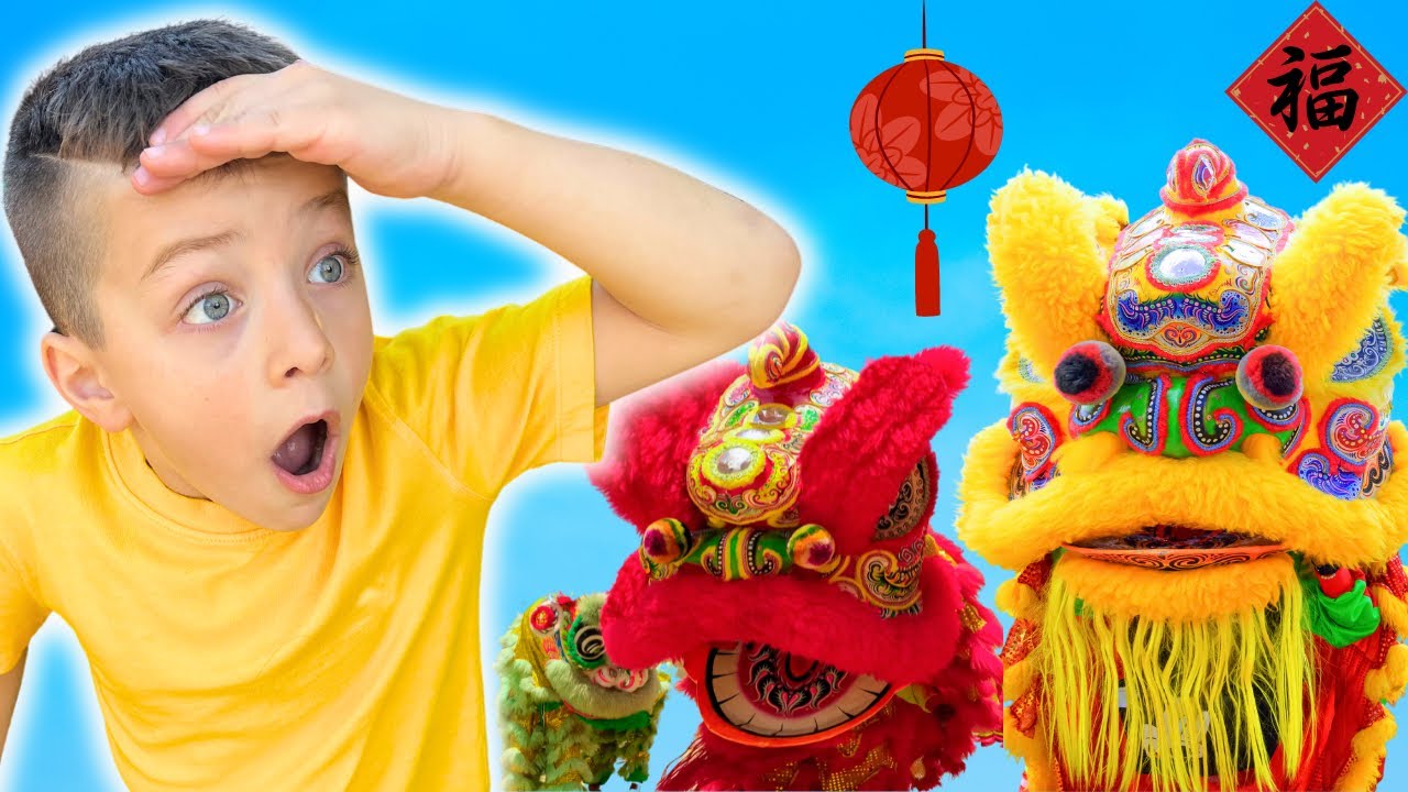 Chinese New Year for Kids 🧧Lion Dance 🦁 Lunar New Year Celebrations 🌙 Educational Videos for Kids