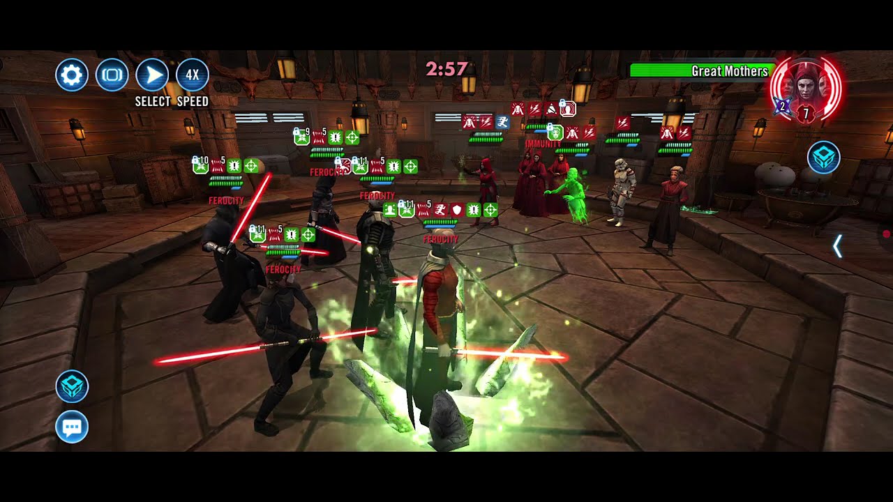 Malgus/DR/BSF/Malak/Marauder (CD reduction) vs. HM/Morgan/Merrin/N/Spirit (L9 Night): 65 banners