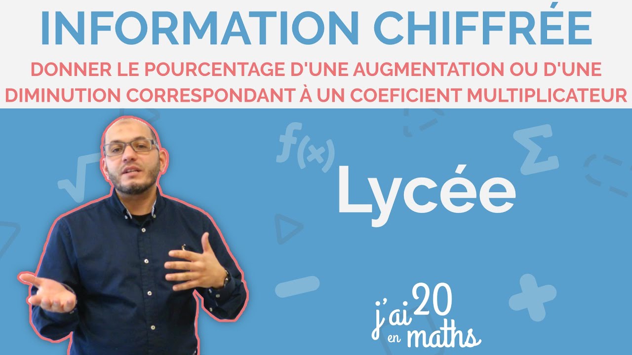 Donner le pourcentage d’une augmentation/diminution correspondant à un coefficient multiplicateur
